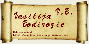 Vasilija Bodirožić vizit kartica
